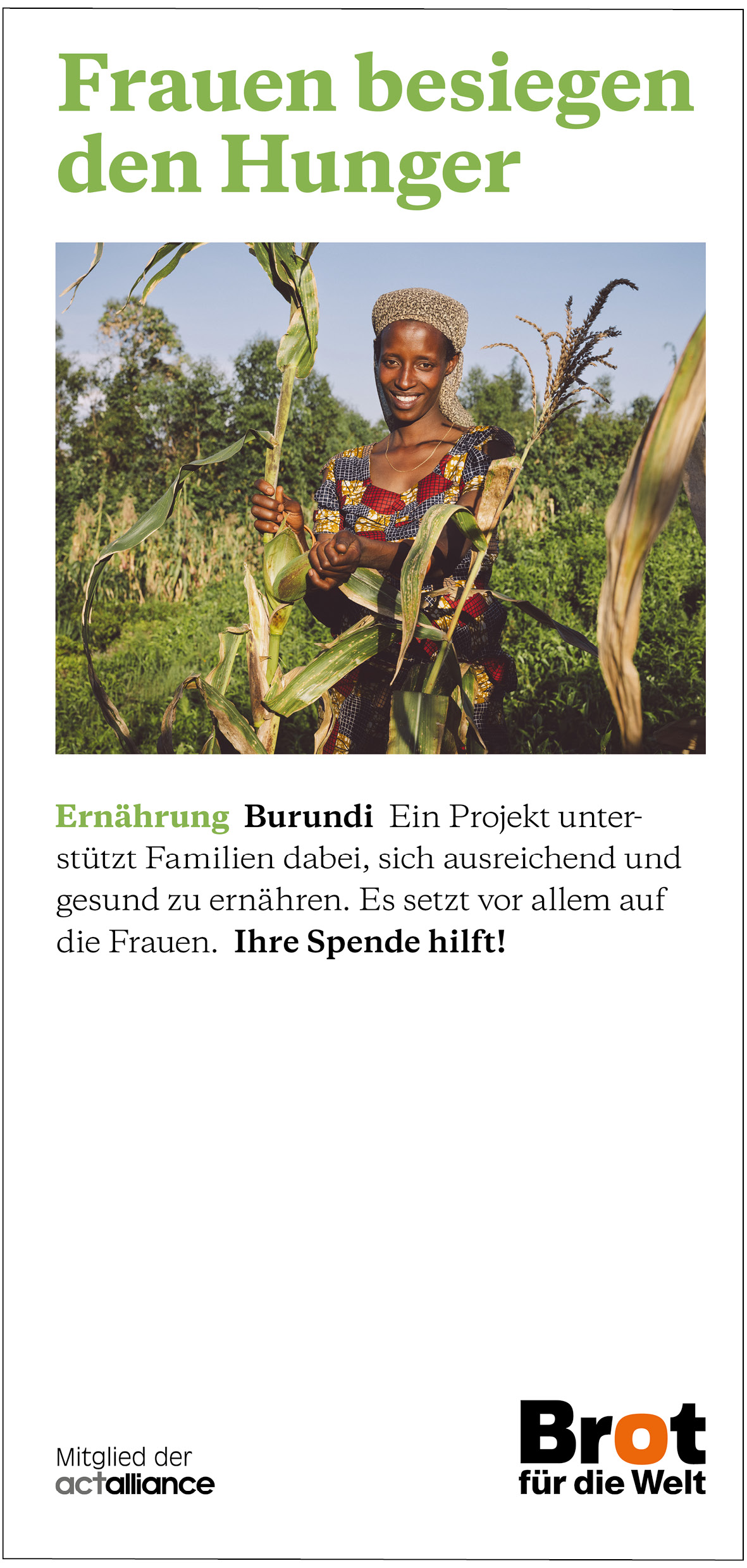 Burundi: Frauen besiegen den Hunger (Faltblatt Ernährung)